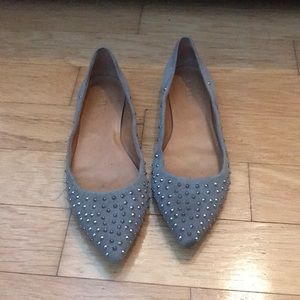 JCrew Gray Studded Flats Size 7 1/2